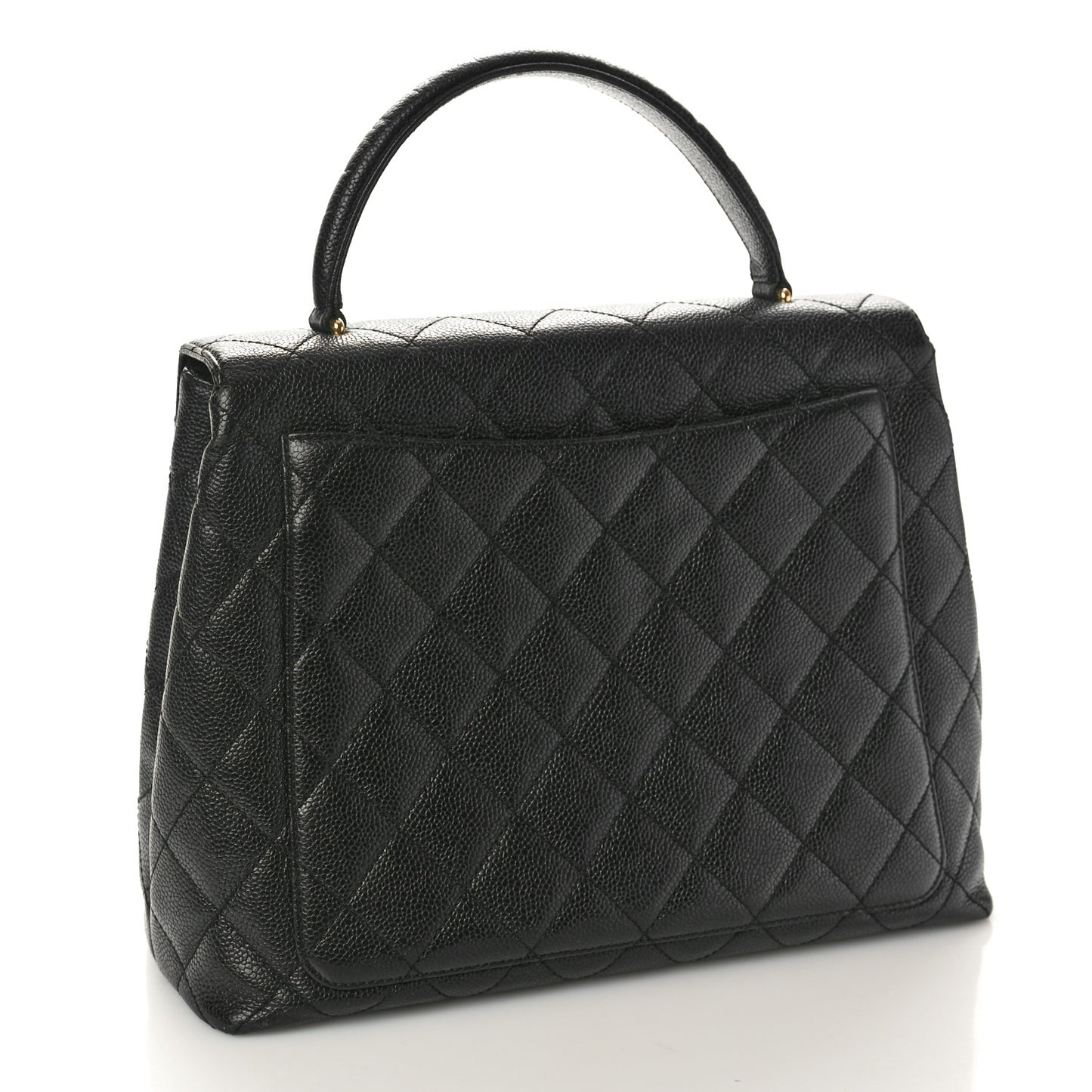 Caviar Quilted Jumbo Kelly Flap Black