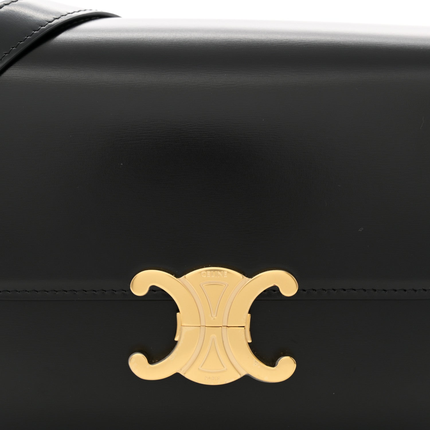Celine Shiny Calfskin Medium Triomphe Black 8 of 11