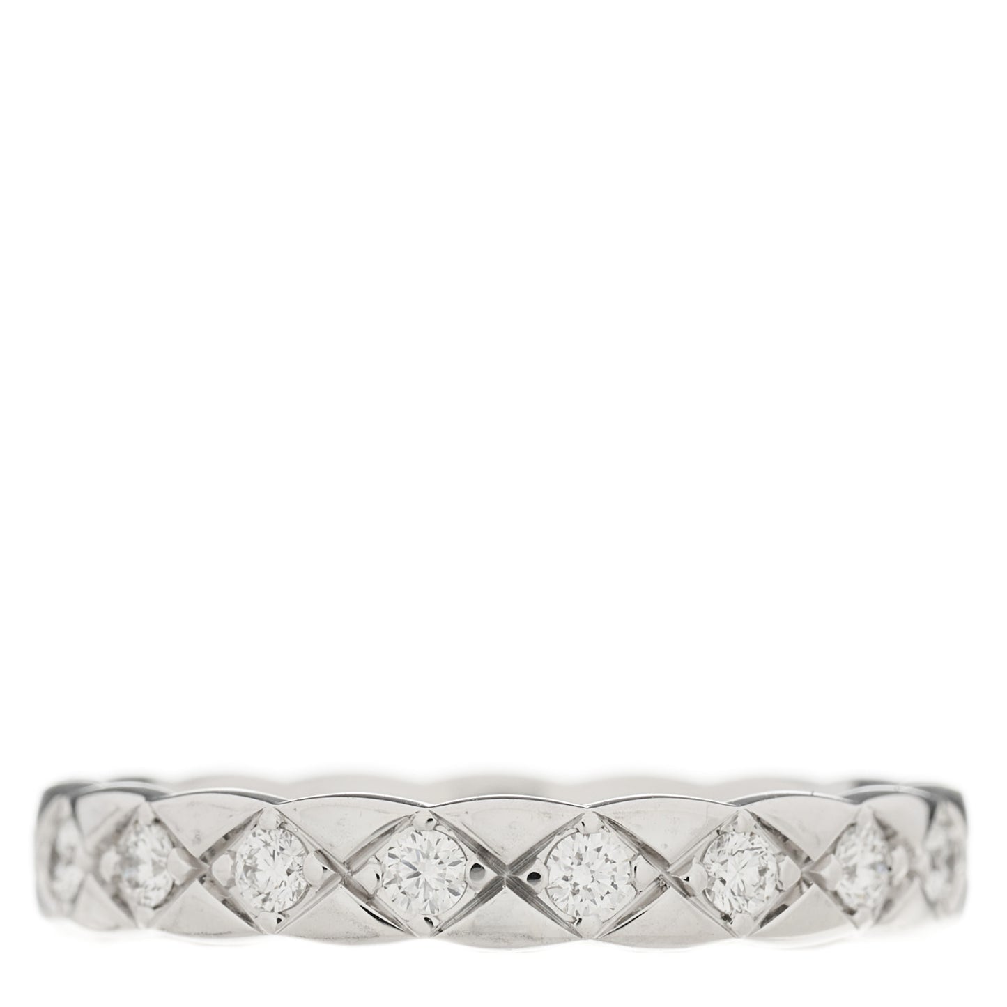 18K White Gold Diamond Mini Coco Crush Ring 51 5.75