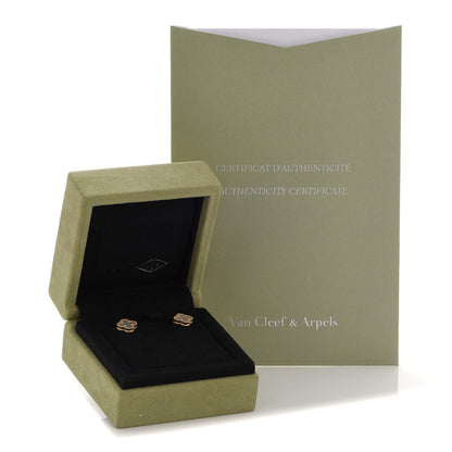 Van Cleef & Arpels 18K Yellow Gold Mother of Pearl Sweet Alhambra Earrings 5 of 5