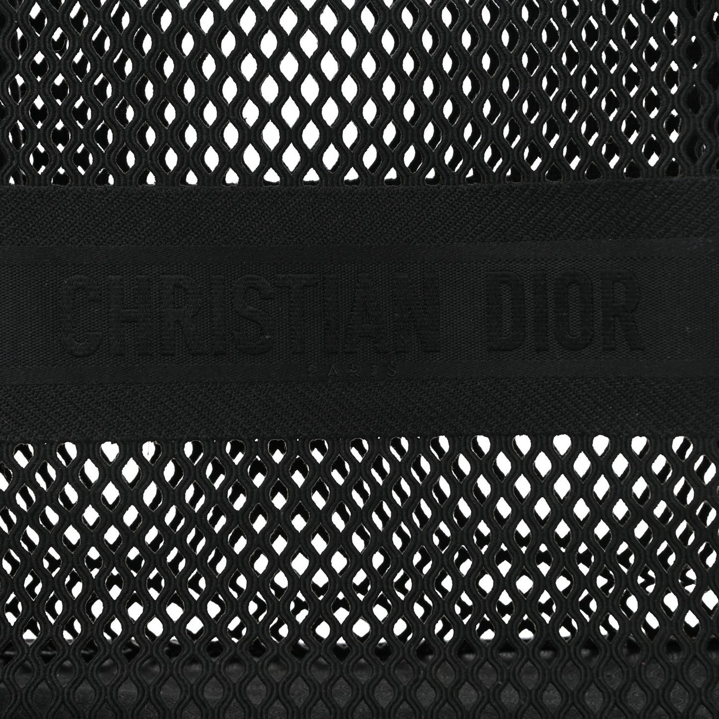 Mesh Embroidered Book Tote Black