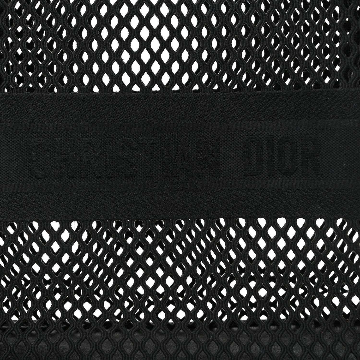 Christian Dior Mesh Embroidered Book Tote Black 8 of 11