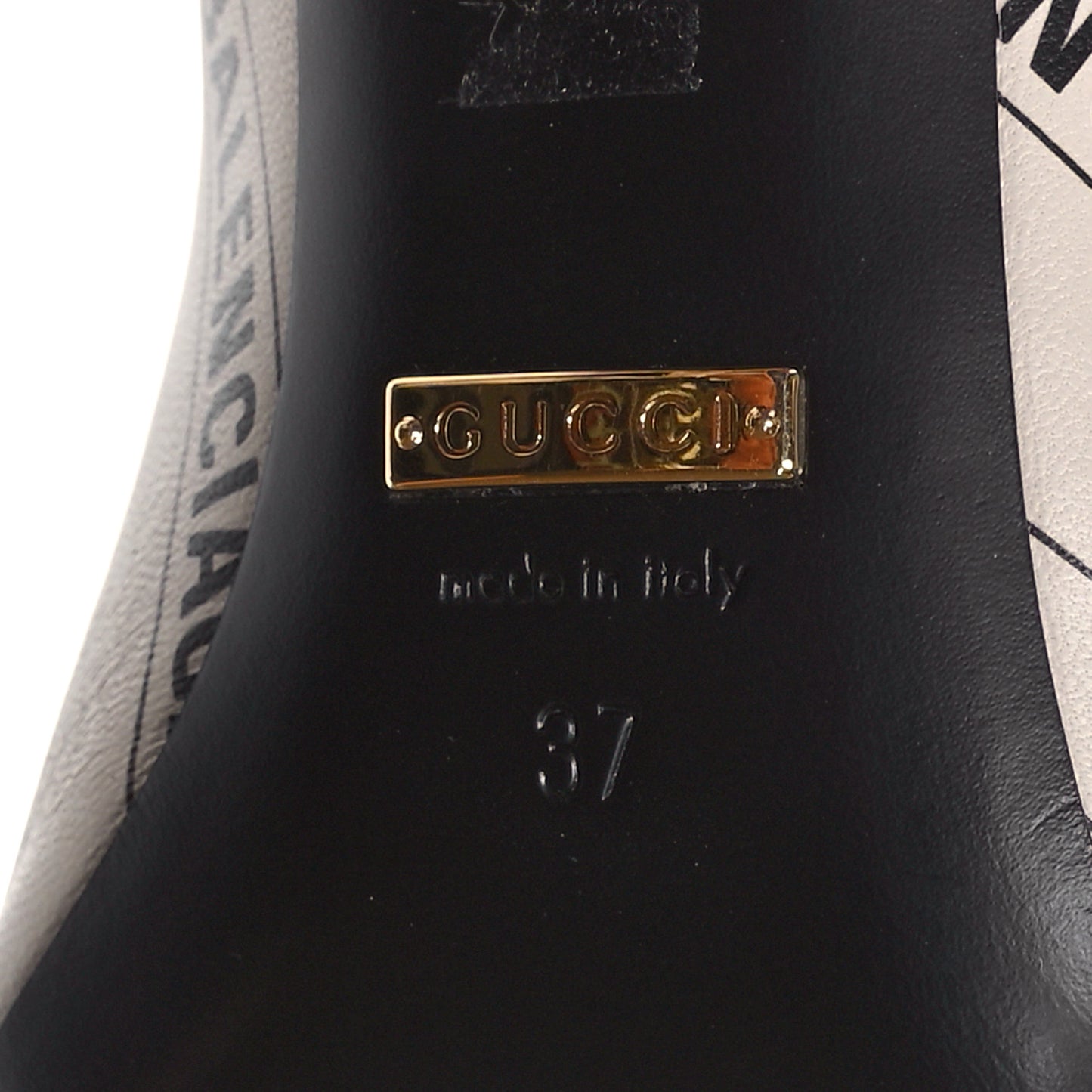 GUCCI X BALENCIAGA Nappa Charlotte Allover Logo Pumps 37 Mystic White Black