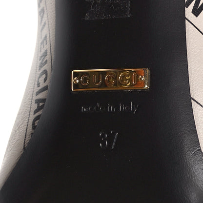 Balenciaga GUCCI X BALENCIAGA Nappa Charlotte Allover Logo Pumps 37 Mystic White Black 7 of 9