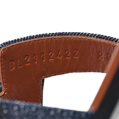 Hermes Denim Canvas Oran Sandals 35.5 Bleu Brut 6 of 8