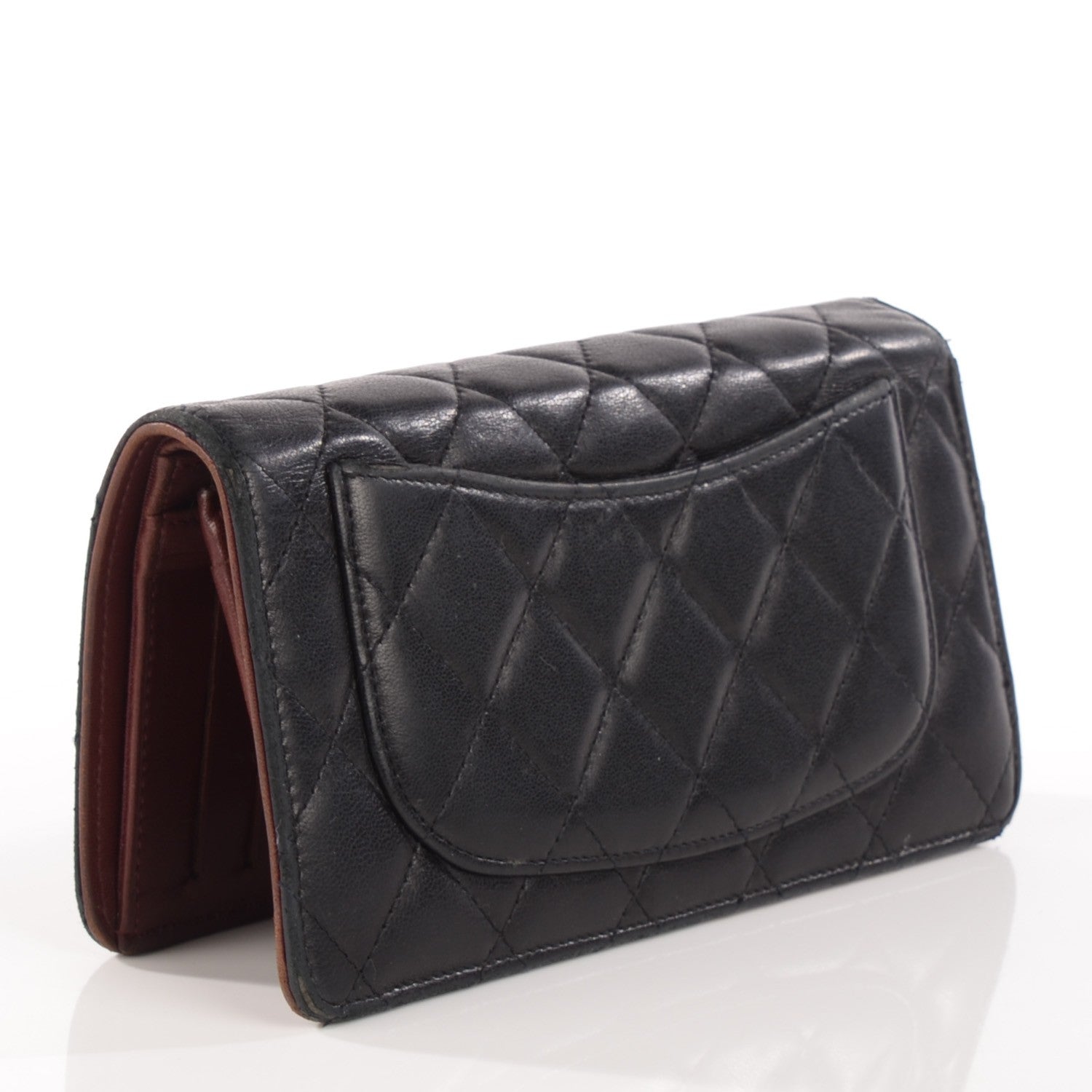 Chanel Lambskin Quilted Yen Wallet Black 3 of 9