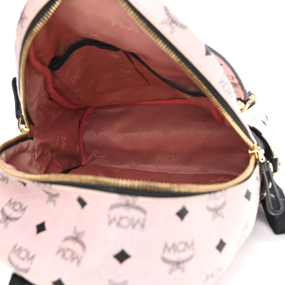 MCM Visetos Studded Small Dual Stark Backpack Chalk Pink Black 5 of 12
