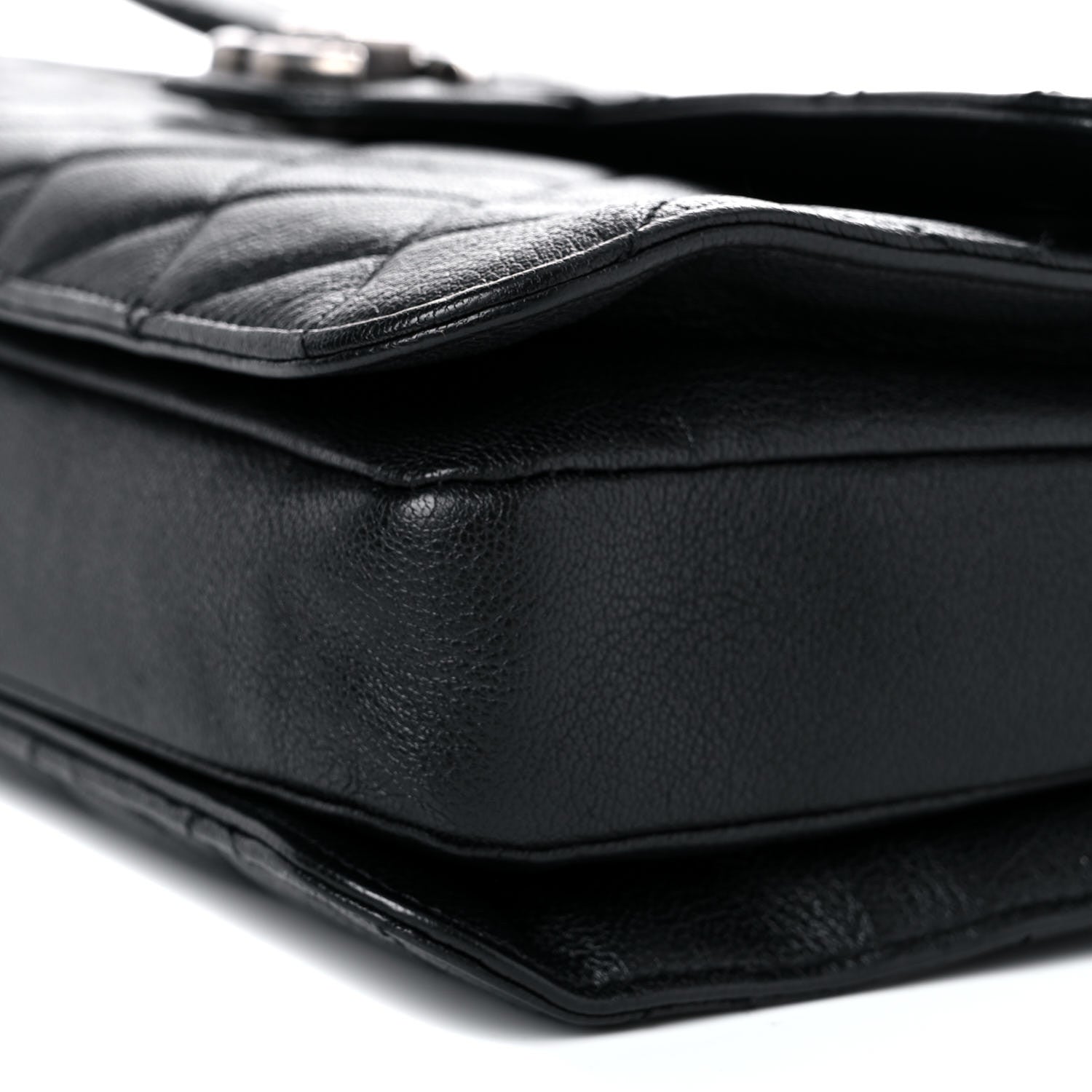Chanel Goatskin Quilted Large Perfect Edge Flap Black 9 of 10