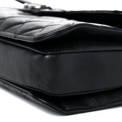 Chanel Goatskin Quilted Large Perfect Edge Flap Black 9 of 10