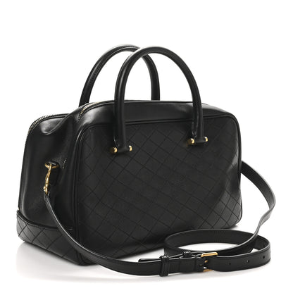 Saint Laurent Lambskin Lyia Quilted Duffle Bag Black 2 of 10