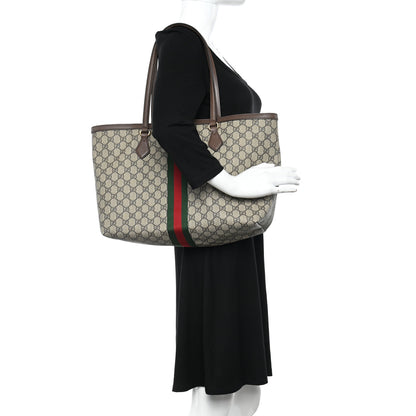 Gucci GG Supreme Monogram Medium Ophidia Shopping Tote Brown 2 of 9