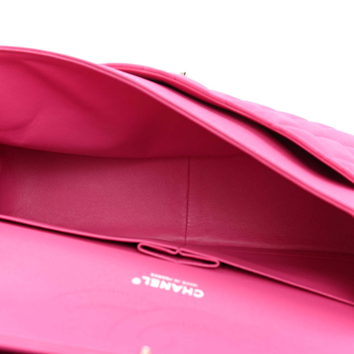 Iridescent Caviar Quilted Jumbo Double Flap Pink