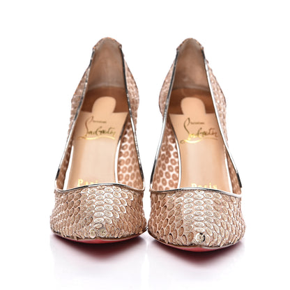 Christian Louboutin Lace Paill Cabaret Rete 554 100 Pumps 35 Version Nude 2 of 8