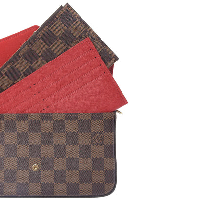Louis Vuitton Damier Ebene Pochette Felicie Chain Wallet 6 of 10