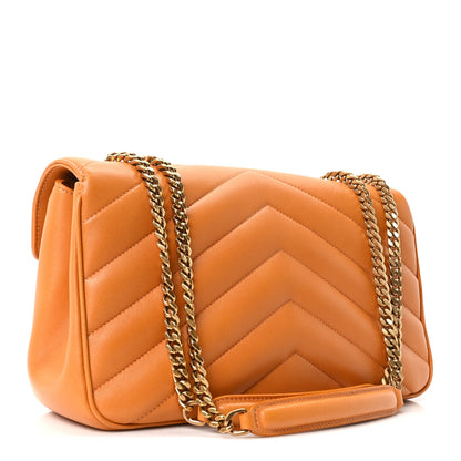 Saint Laurent Lambskin Chevron Quilted Medium Loulou Sunflower 5 of 12