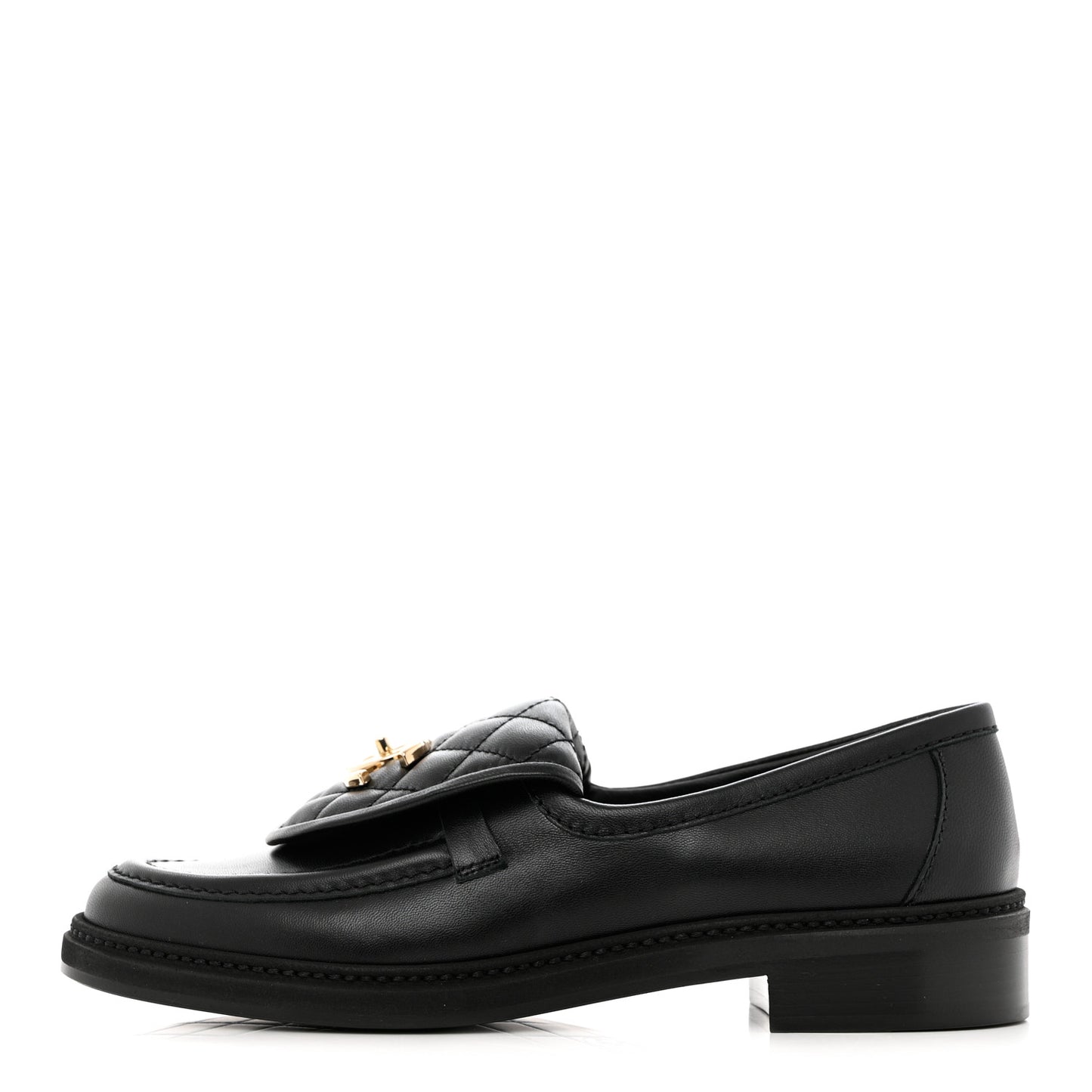 Lambskin Quilted CC Turnlock Loafers 37.5 Black
