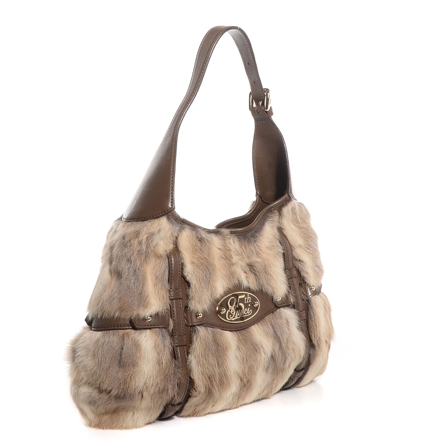 Rabbit Fur 85th Anniversary Horsebit Hobo Brown