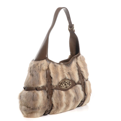 Gucci Rabbit Fur 85th Anniversary Horsebit Hobo Brown 3 of 8