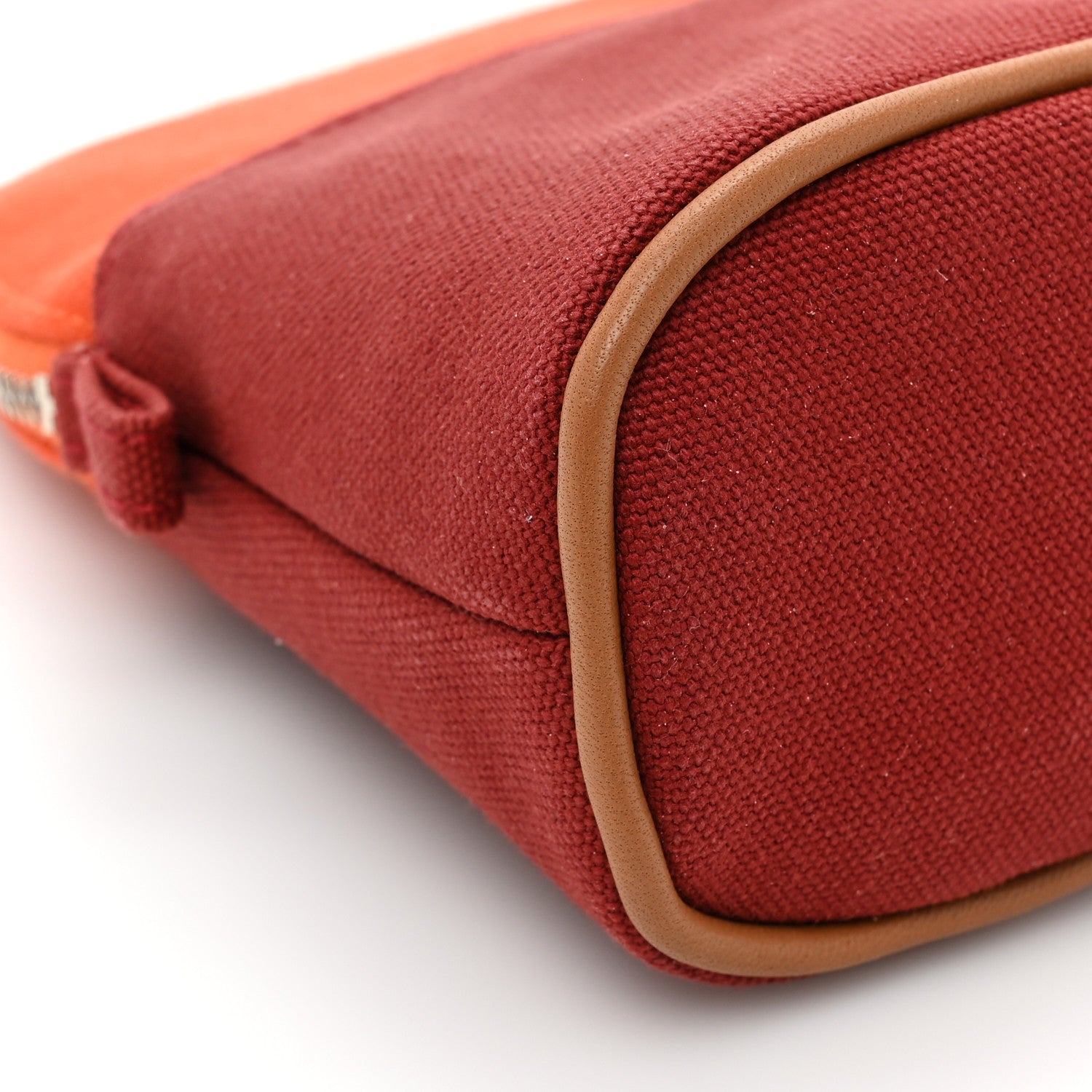 Hermes Cotton Canvas Mini Bolide Travel Cosmetic Pouch Feu Tomette 10 of 12
