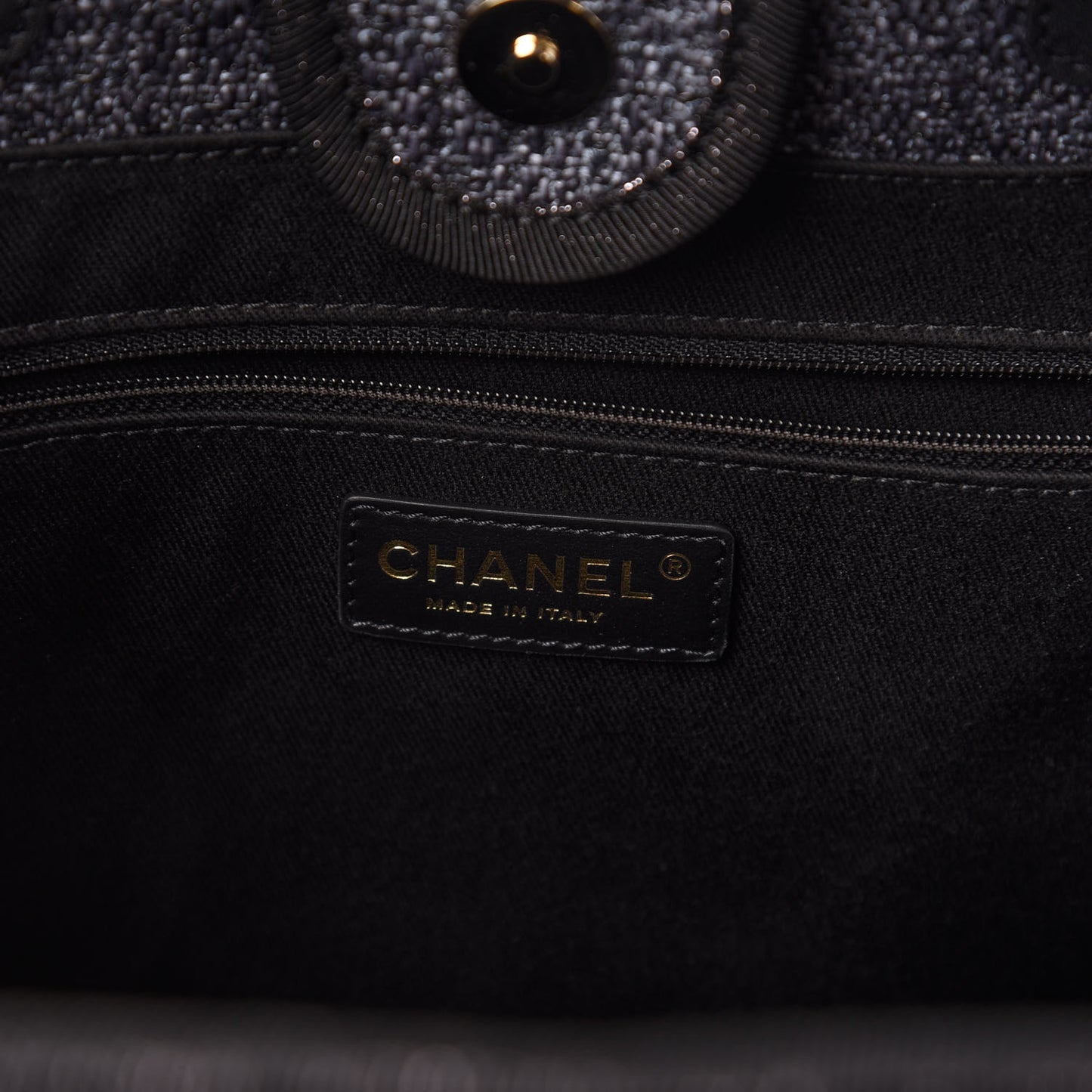 Lurex Boucle Small Deauville Tote Black