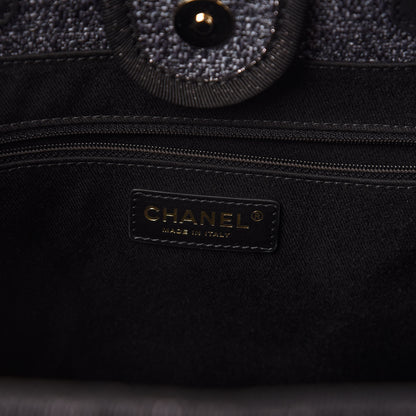 Chanel Lurex Boucle Small Deauville Tote Black 8 of 11