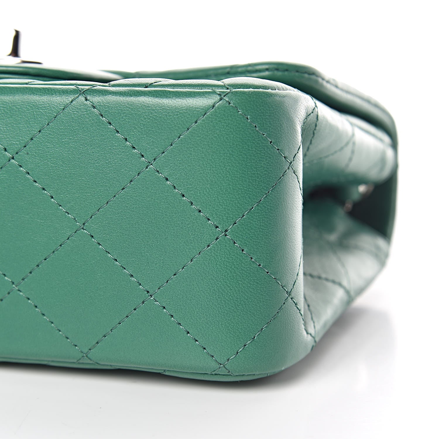 Chanel Lambskin Quilted Mini Square Flap Green 9 of 9