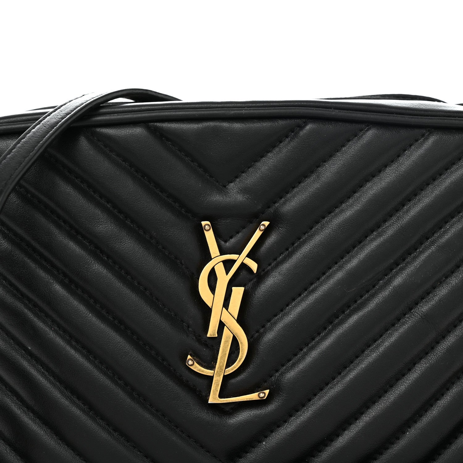 Saint Laurent Calfskin Matelasse Monogram Lou Camera Bag Black 8 of 16