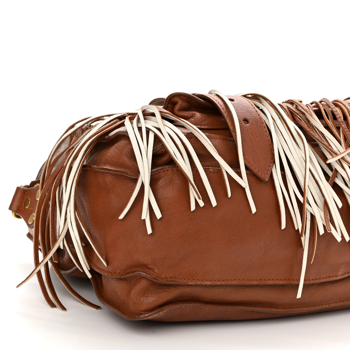 Lambskin Fringe PS1 Crossbody Pouch Dune