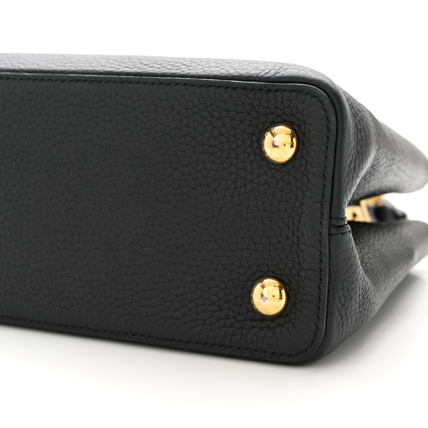 LOUIS VUITTON Taurillon Studded Sol Capucines PM Black
