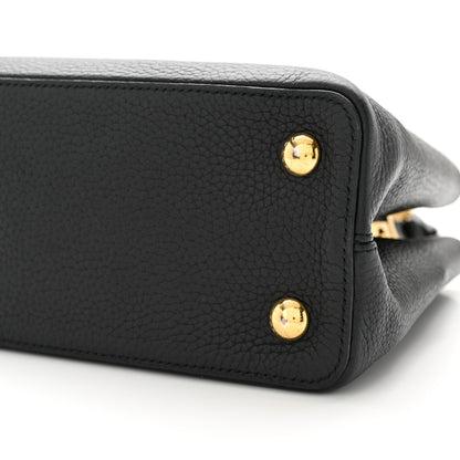 Louis Vuitton LOUIS VUITTON Taurillon Studded Sol Capucines PM Black 9 of 12