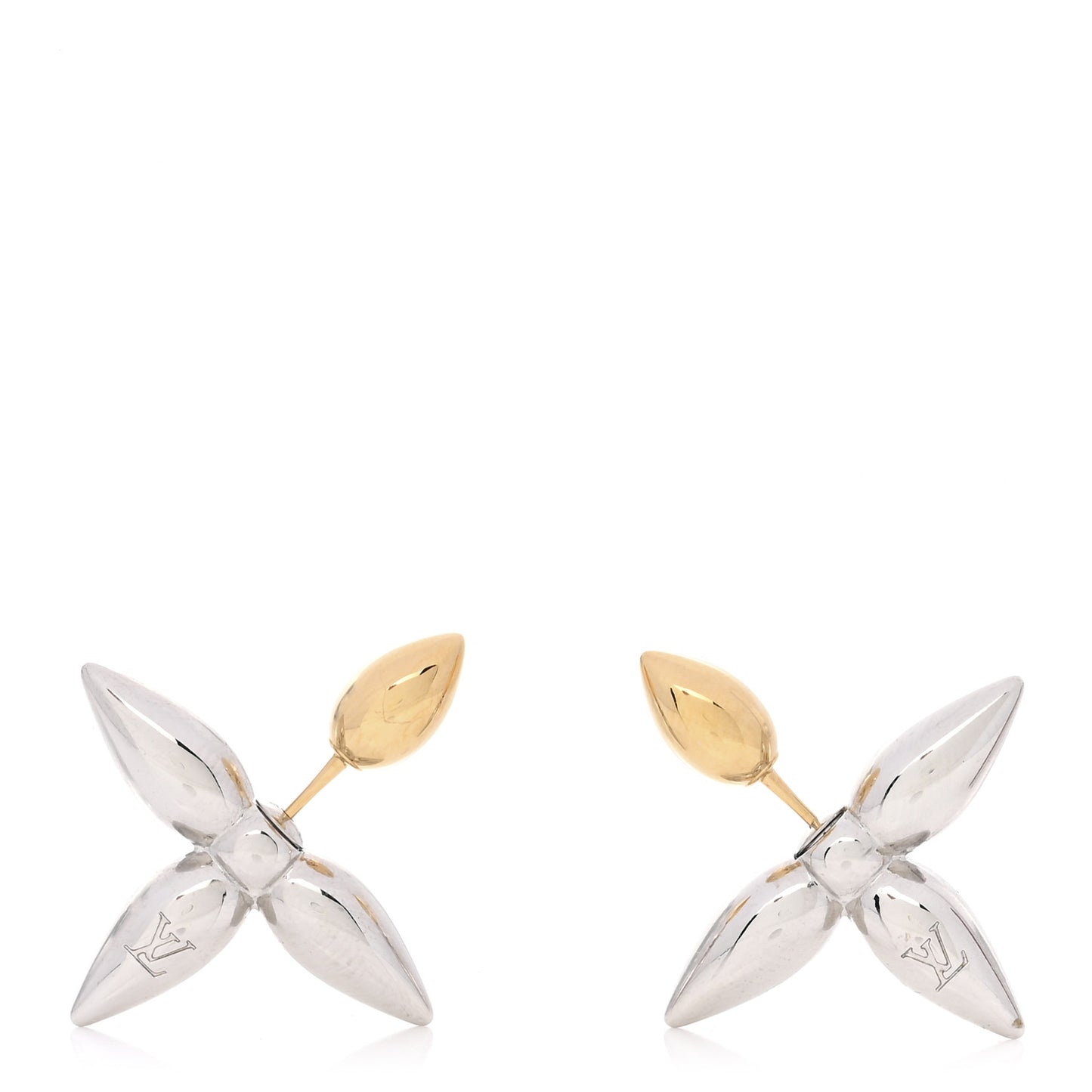 Metal Louisette Earrings Silver Gold