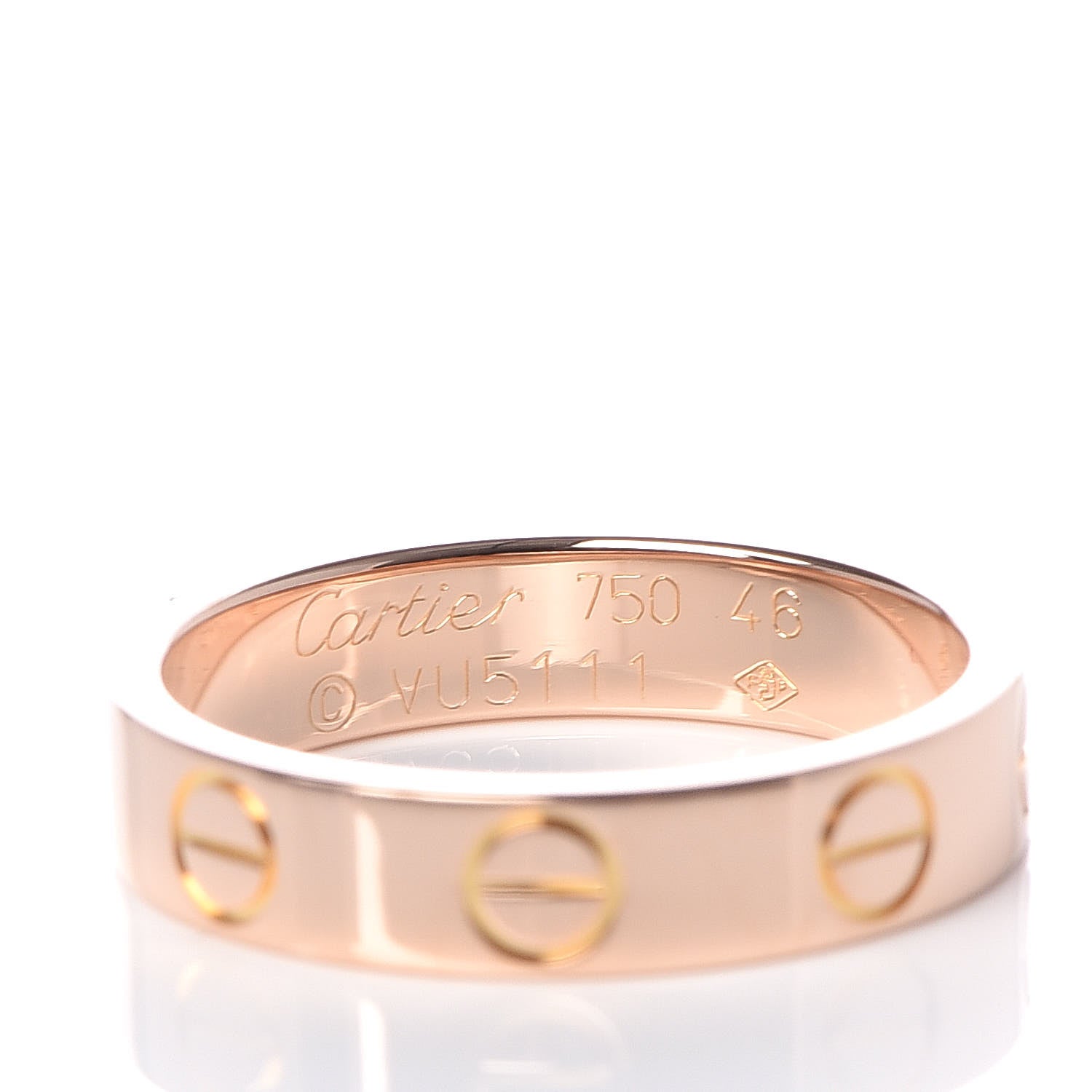 Cartier 18K Pink Gold 3.5mm LOVE Wedding Band Ring 46 3.75 4 of 4
