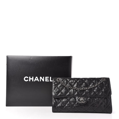 Chanel Crumpled Grained Calfskin Jumbo CC Crave Flap Black 11 of 11