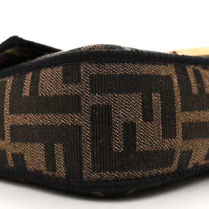 Fendi Fabric Jacquard FF 1974 Mini Baguette Tobacco Moro Black 9 of 10