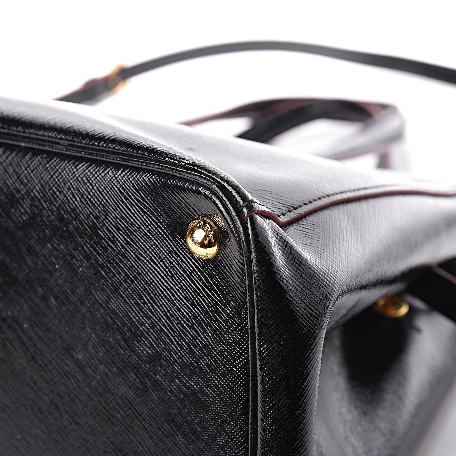 Prada Saffiano Vernice Double Zip Tote Black 11 of 15
