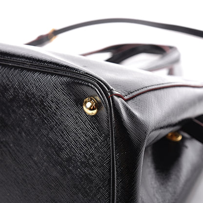 Prada Saffiano Vernice Double Zip Tote Black 11 of 15