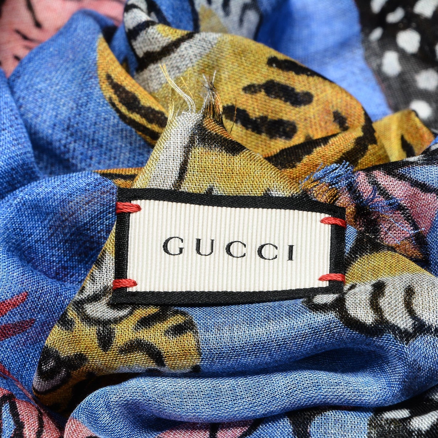 Modal Silk Bengal Square Scarf Blue
