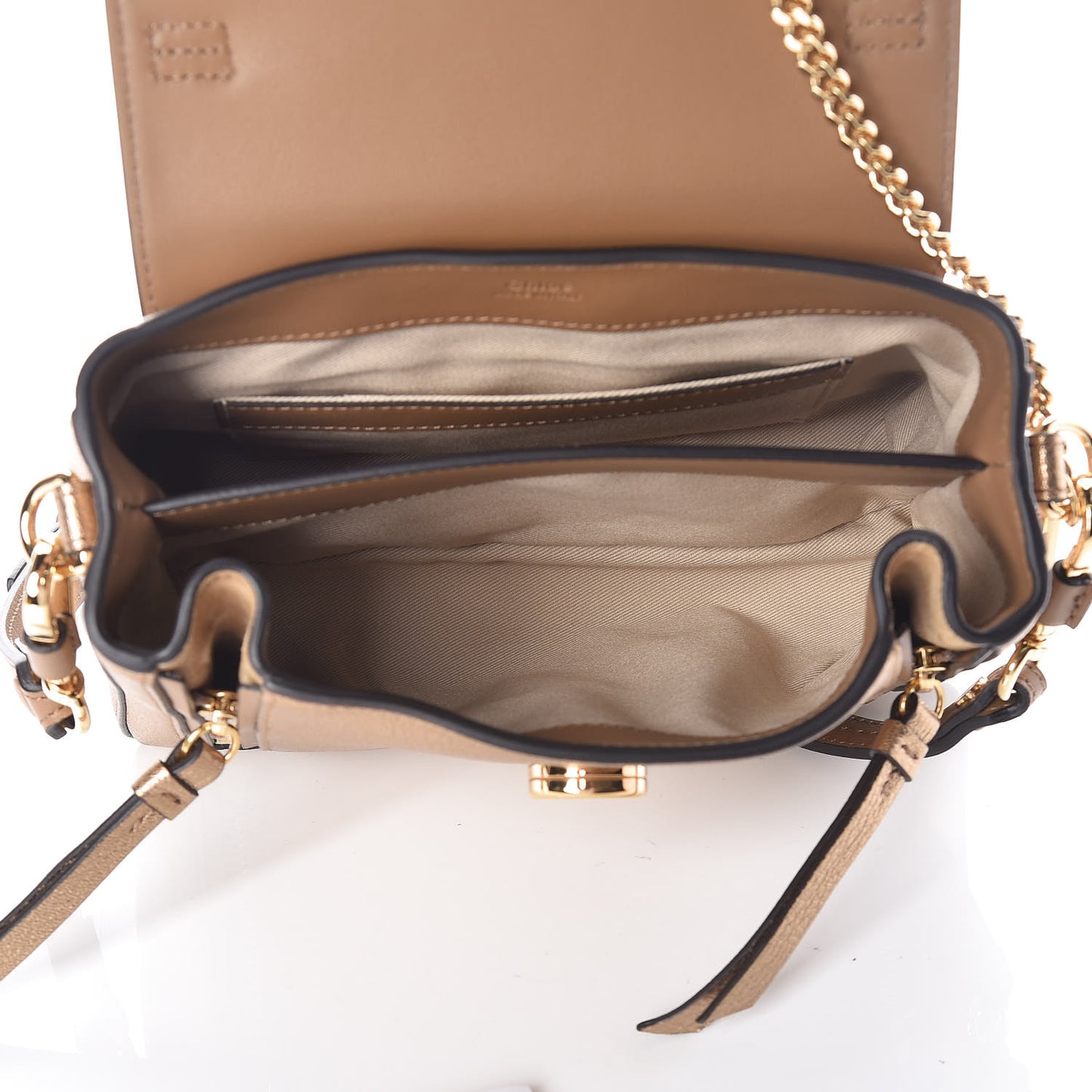 Metallic Calfskin Mini Faye Day Shoulder Bag Gold