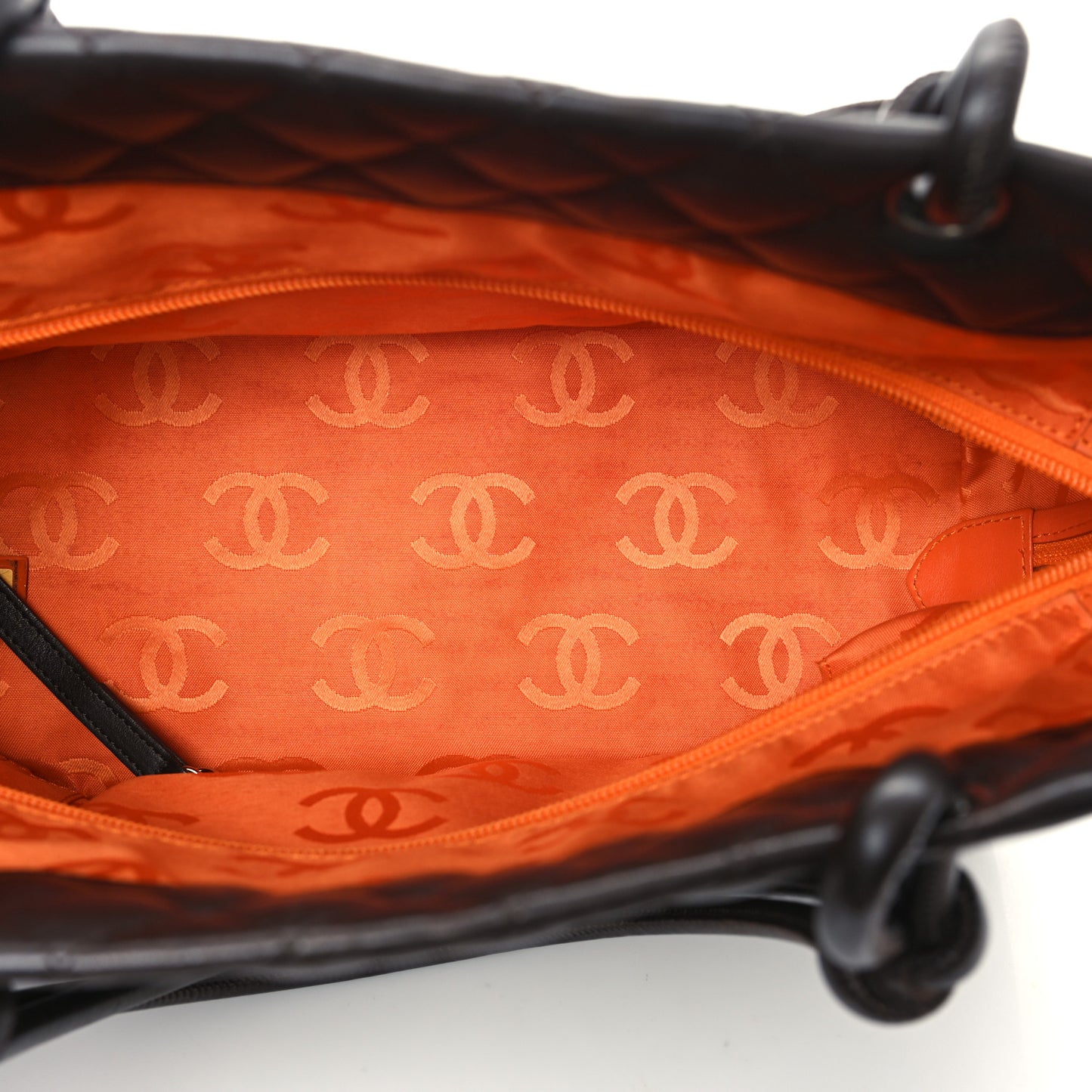 Calfskin Quilted Large Cambon Tote Brown