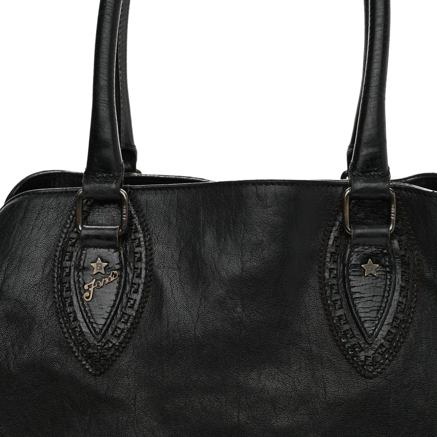 Fendi Distressed Lambskin Large Bag De Jour Tote Black 9 of 24