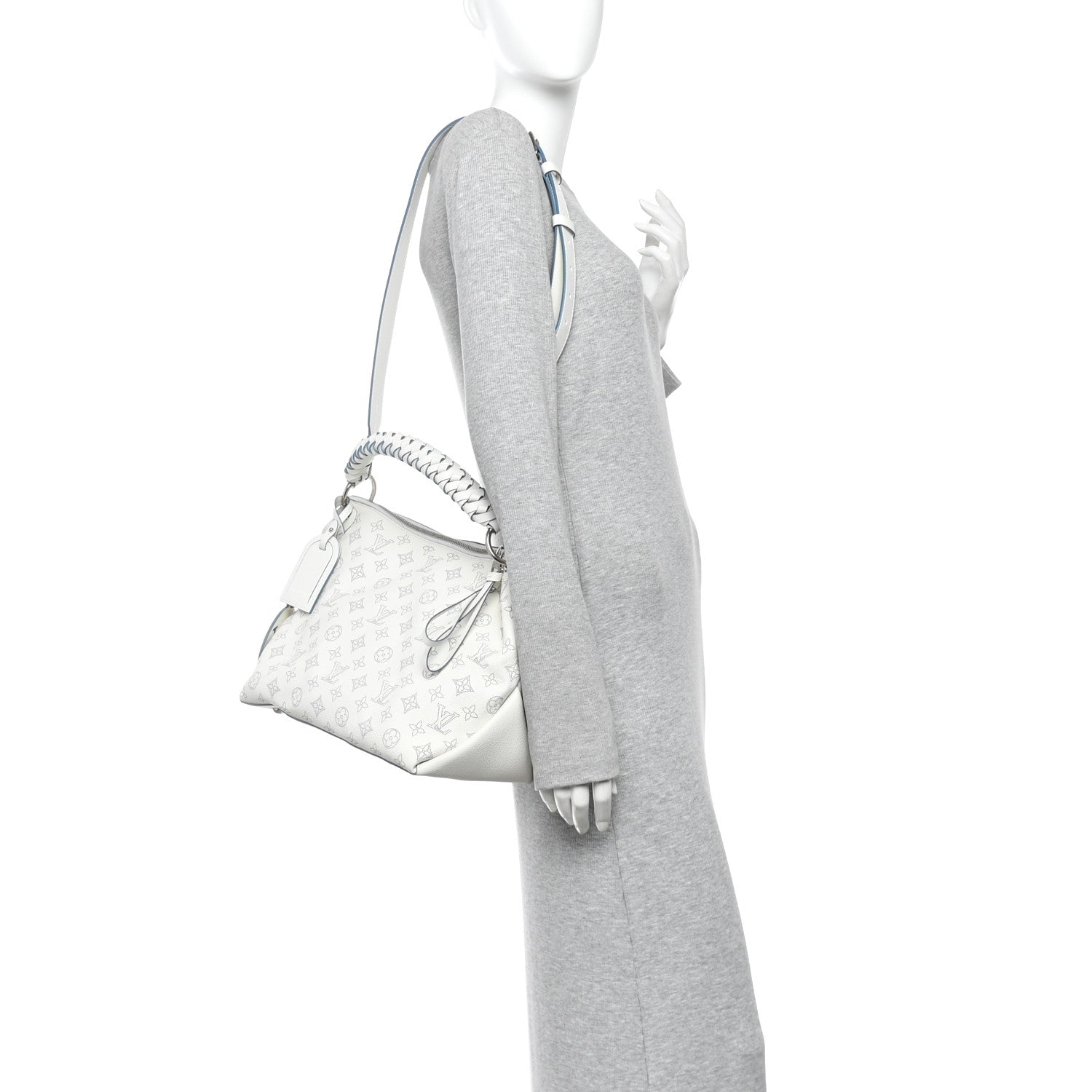 Louis Vuitton Mahina Beaubourg Hobo MM Snow Orage Blue 2 of 11
