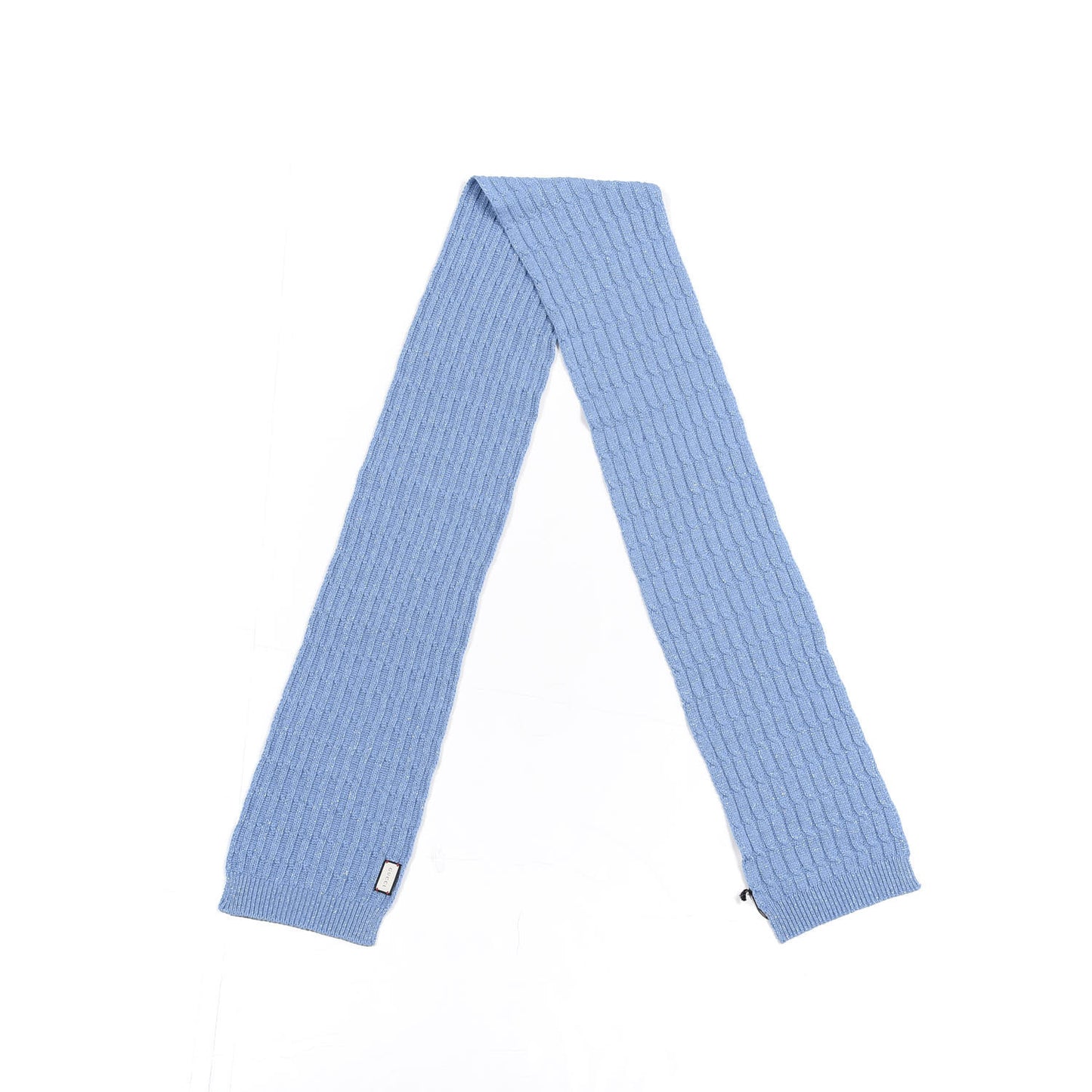Wool Knit Shine Reg Scarf Bluette Sky Blue