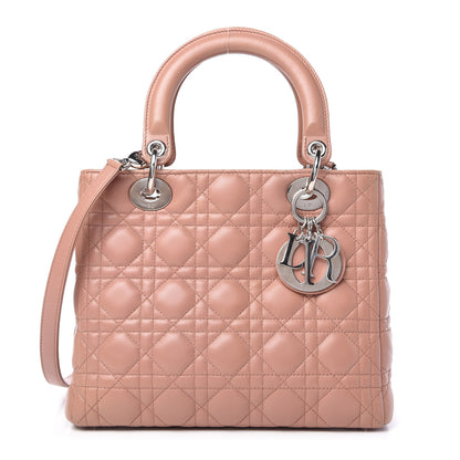 Christian Dior Lambskin Cannage Medium Lady Dior Pink 1 of 12