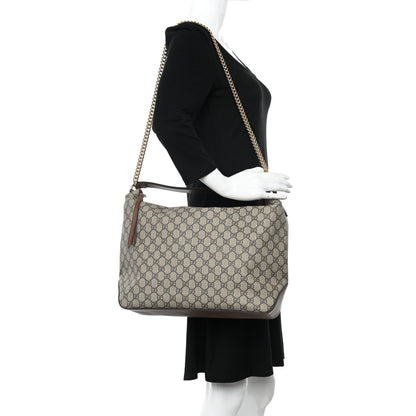Gucci GG Supreme Monogram Large Linea A Hobo Light Brown 2 of 10
