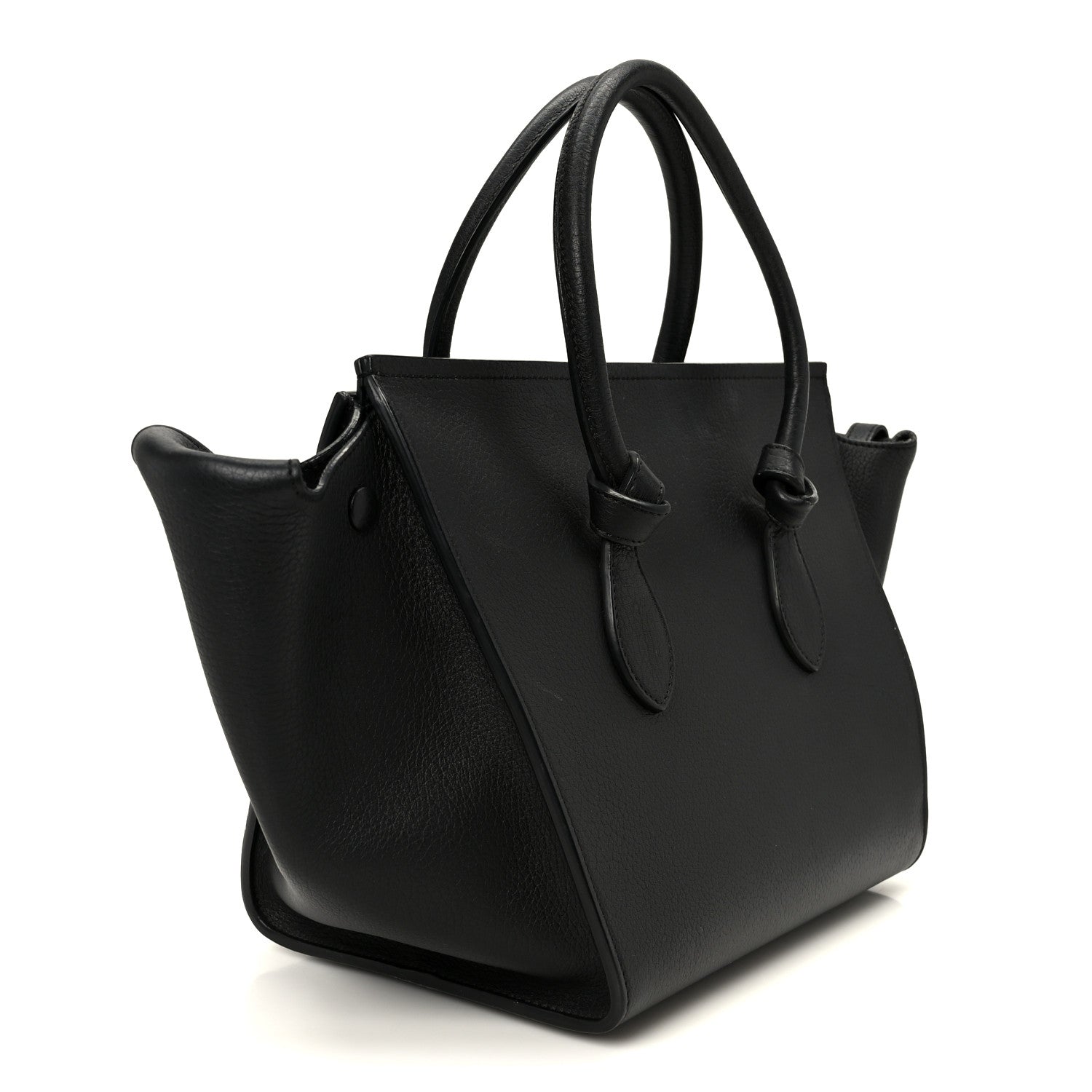 Celine Crisped Calfskin Mini Tie Knot Tote Black 3 of 10