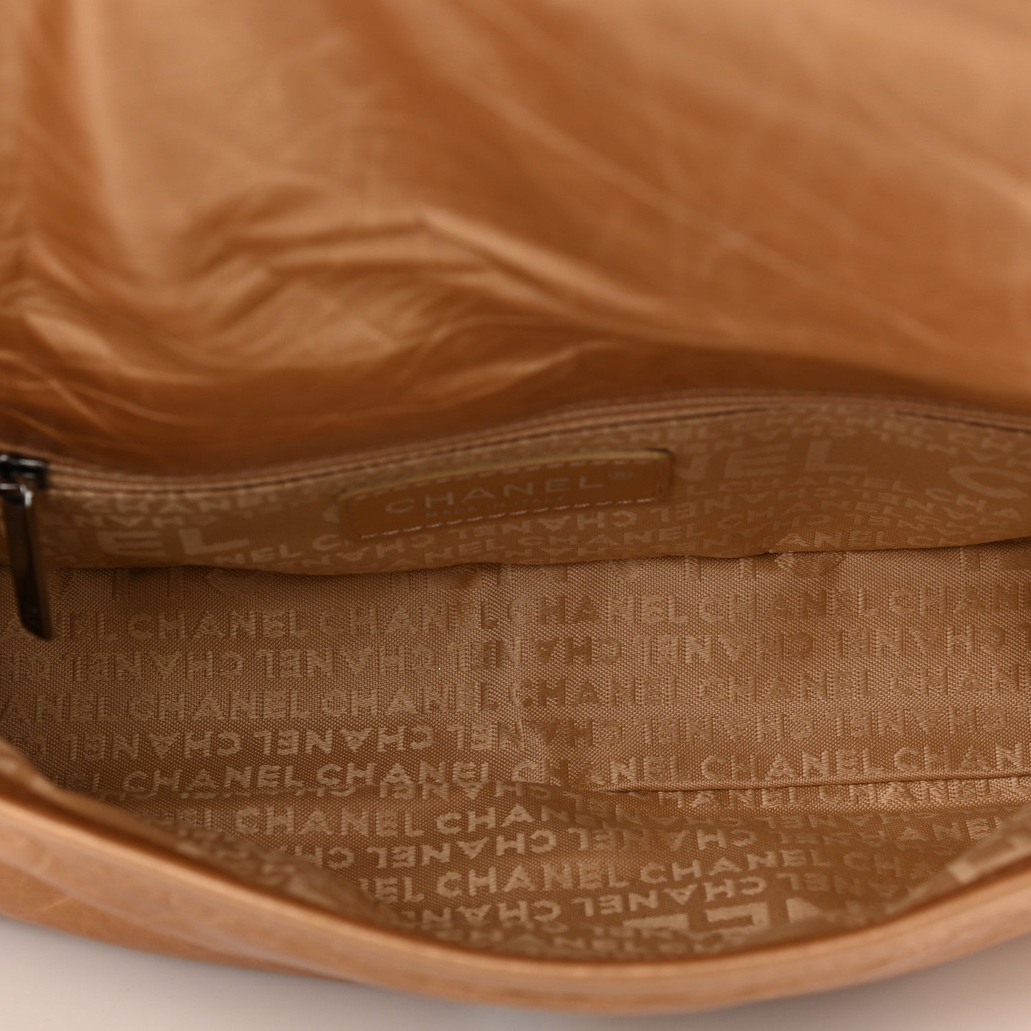 Chanel Aged Calfskin Quilted Vintage Ligne Messenger Flap Gold 5 of 11