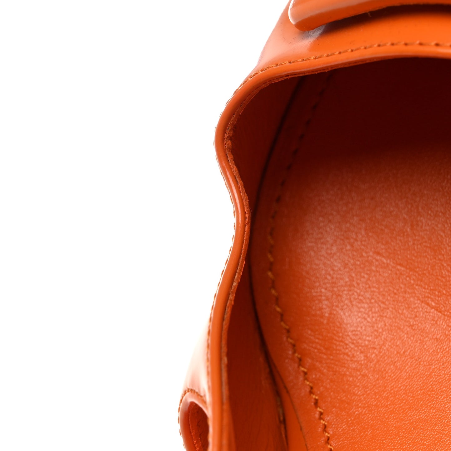 Brushed Calfskin Logo Pointed Toe Slingback Wedges 38 Orange