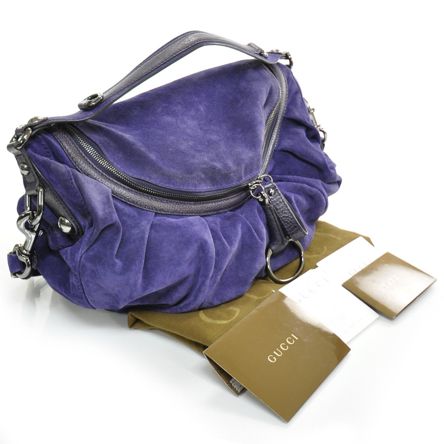 Suede Icon Bit Medium Shoulder Bag Purple