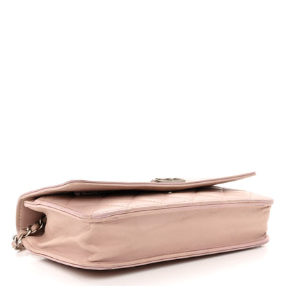 Chanel Lambskin Quilted Boy Wallet On Chain WOC Pink 4 of 13