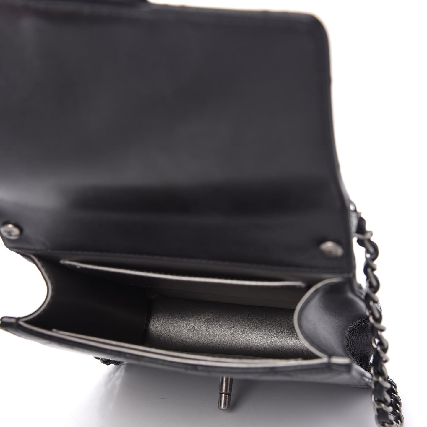 Lambskin Quilted Chic Pearls Flap Black
